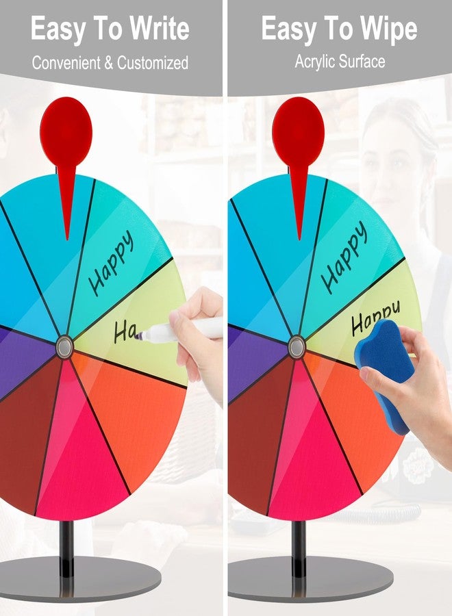 kithing 7.8" Spinning Prize Wheel, Spinning Wheel for Prizes with Stand 8 Slots Tabletop Roulette Spinner with Dry Erase Marker & Eraser - Spinner Wheel of Fortune Spinning Game, Carnival, Trade Show, Class - Image 3